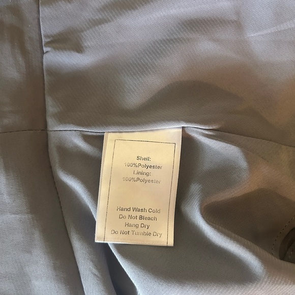 All Row Boutique Gray Polka Dot Peplum Ruffled Bottom Button Front Blouse - Picture 5 of 6